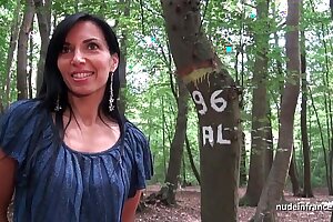 Georgous amateur exhib milf gets rendez vous in a wood before anal sex at one's fingertips home