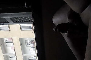 Granny neighbor watching me naked masturbating at window