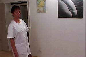 MILF Nurse Sexy Stockings Office Fucked Two Doctors
